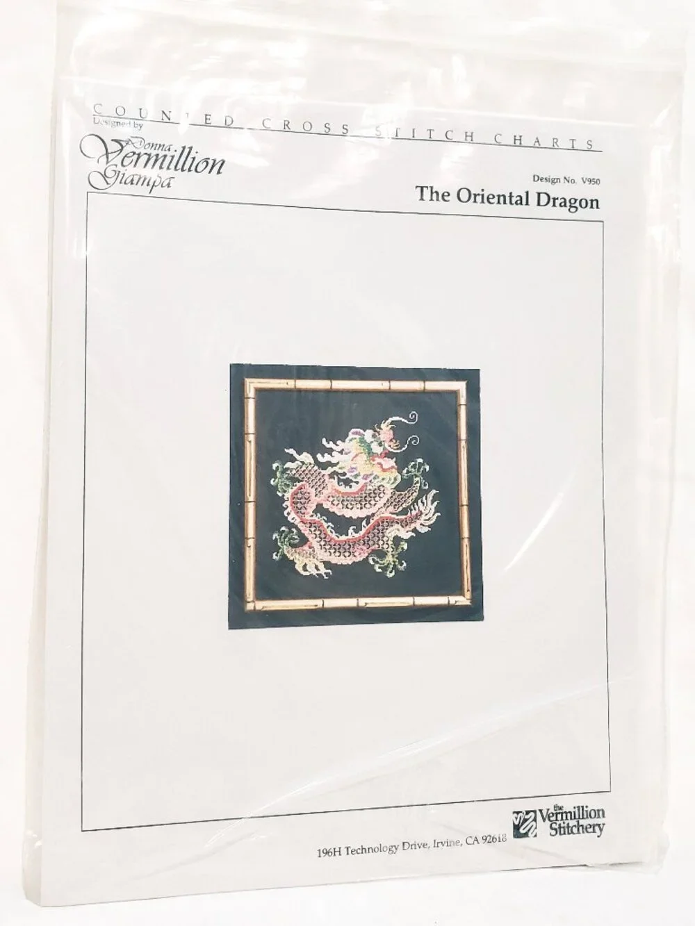 The Oriental Royal Dragon Cross Stitch Pattern Vermillion Stitchery 1996